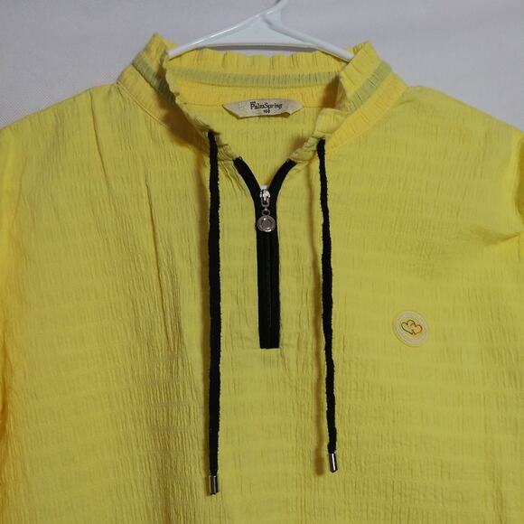 Neo Palm Spring 100 Golf Yellow Quarter Zip Pullover Top Outdoor Size M - Picture 2 of 7